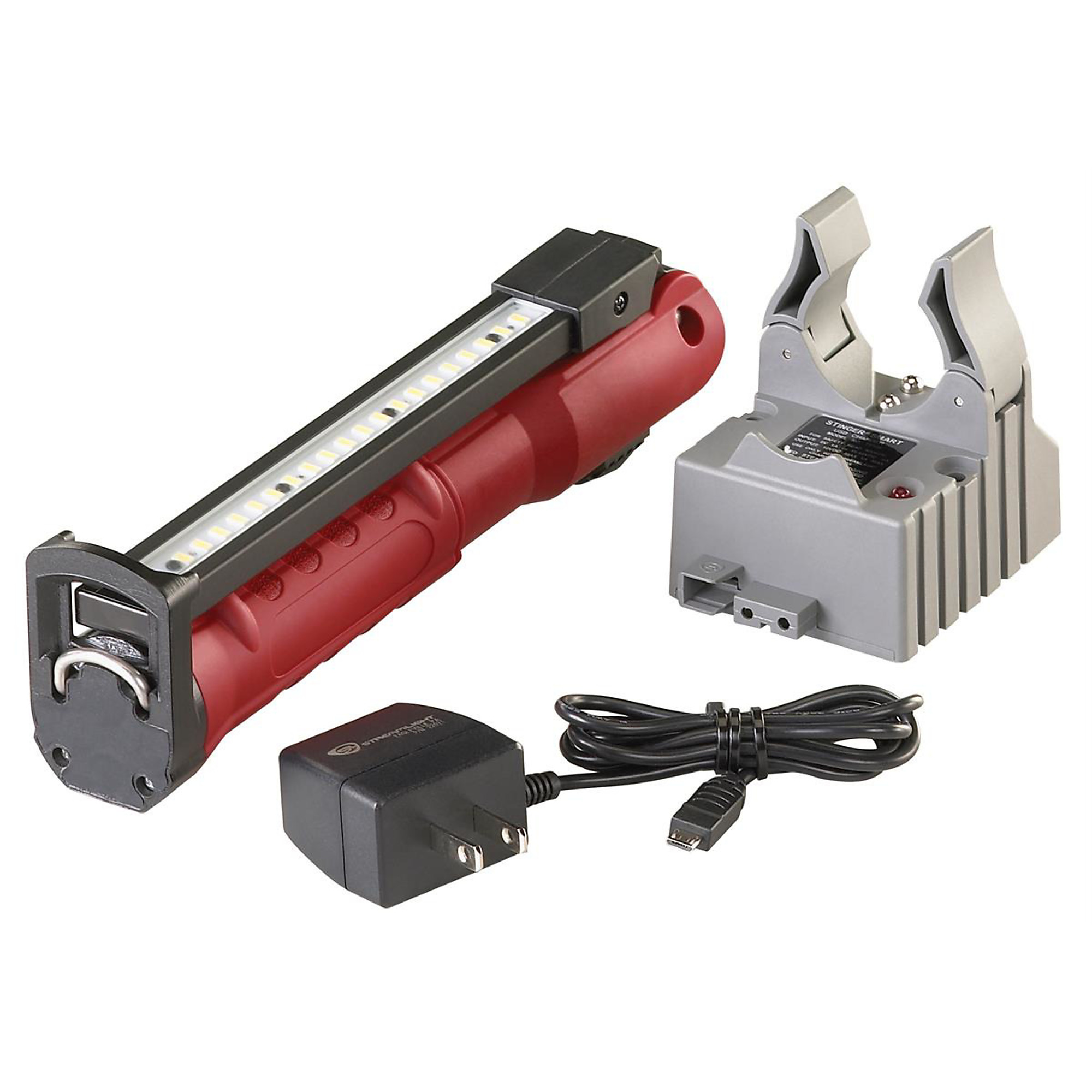Streamlight Stinger Switchblade Worklight — 800 Lumens, Color-Rite Light Bar, Smart Charger, Red, Model# STL76801